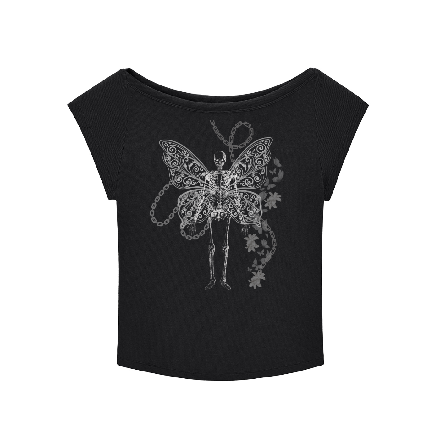 Women's Butterfly Skeleton Baby T-shirt