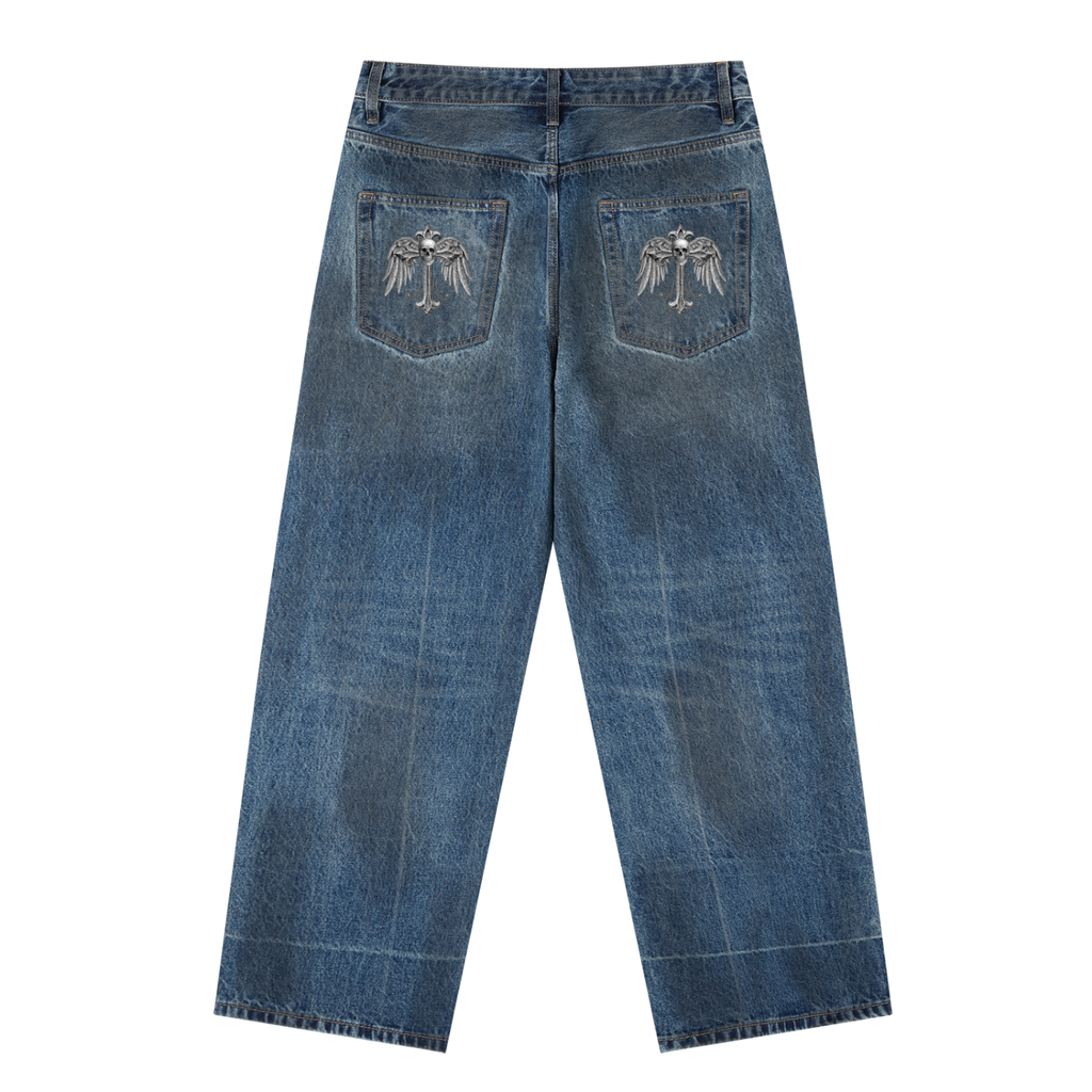 Y2K Skull Pocket Jeans